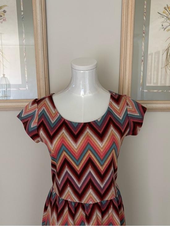 Chevron Fit and Flare Mini Dress - Picture 3 of 9